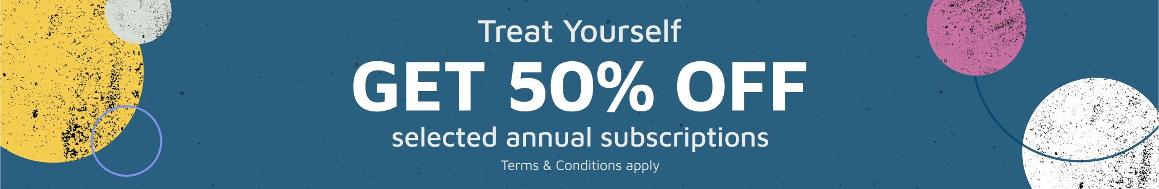 Get 50% off selected annual subscriptions